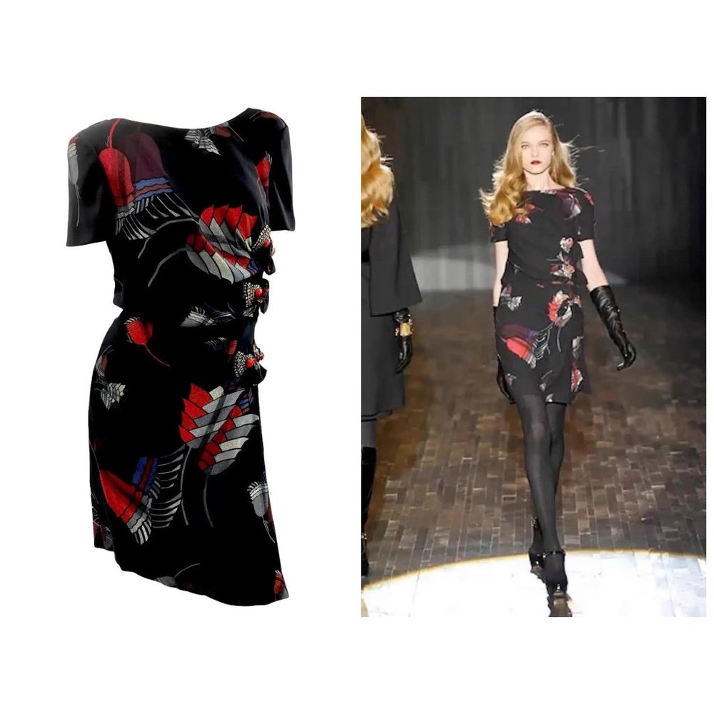 F/W 2007 Look #20 Vintage Gucci Crystal and Gem Embellished Silk Dress